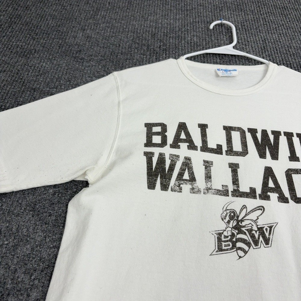 Baldwin Wallace Champion T Shirt Mens L White Cotton Graphic Collegiate Sport - Picture 2 of 8
